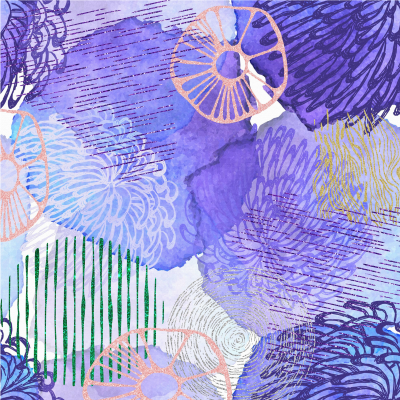 Bloemenwervelingspatronen vinyl tapijt badkamer - TenStickers