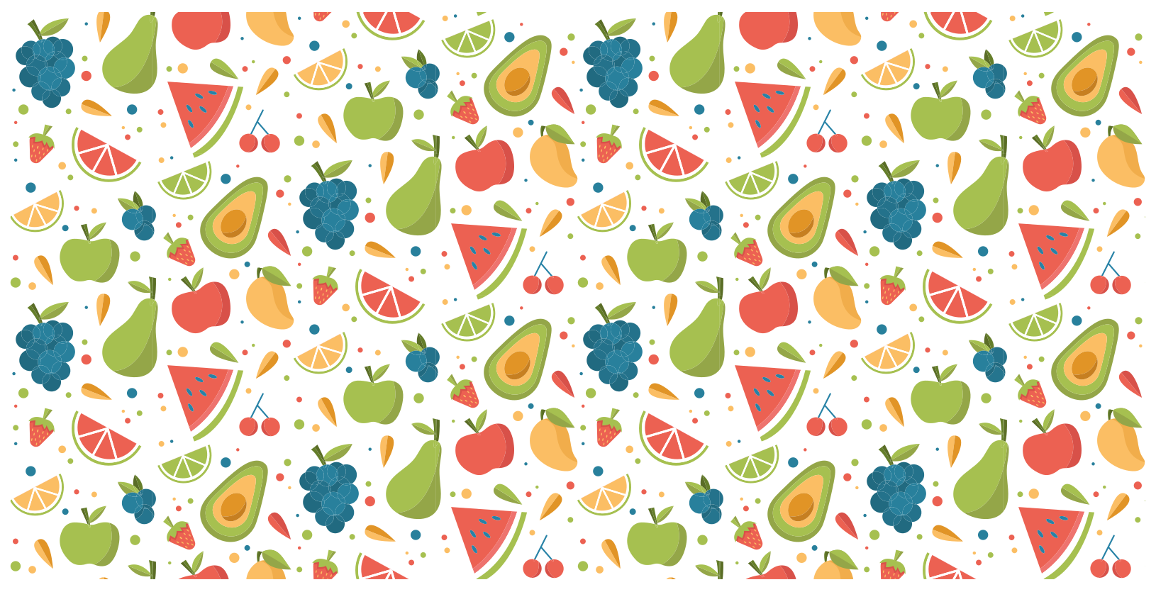 Kleurrijke fruitpatronen vinyl tapijt keuken - TenStickers