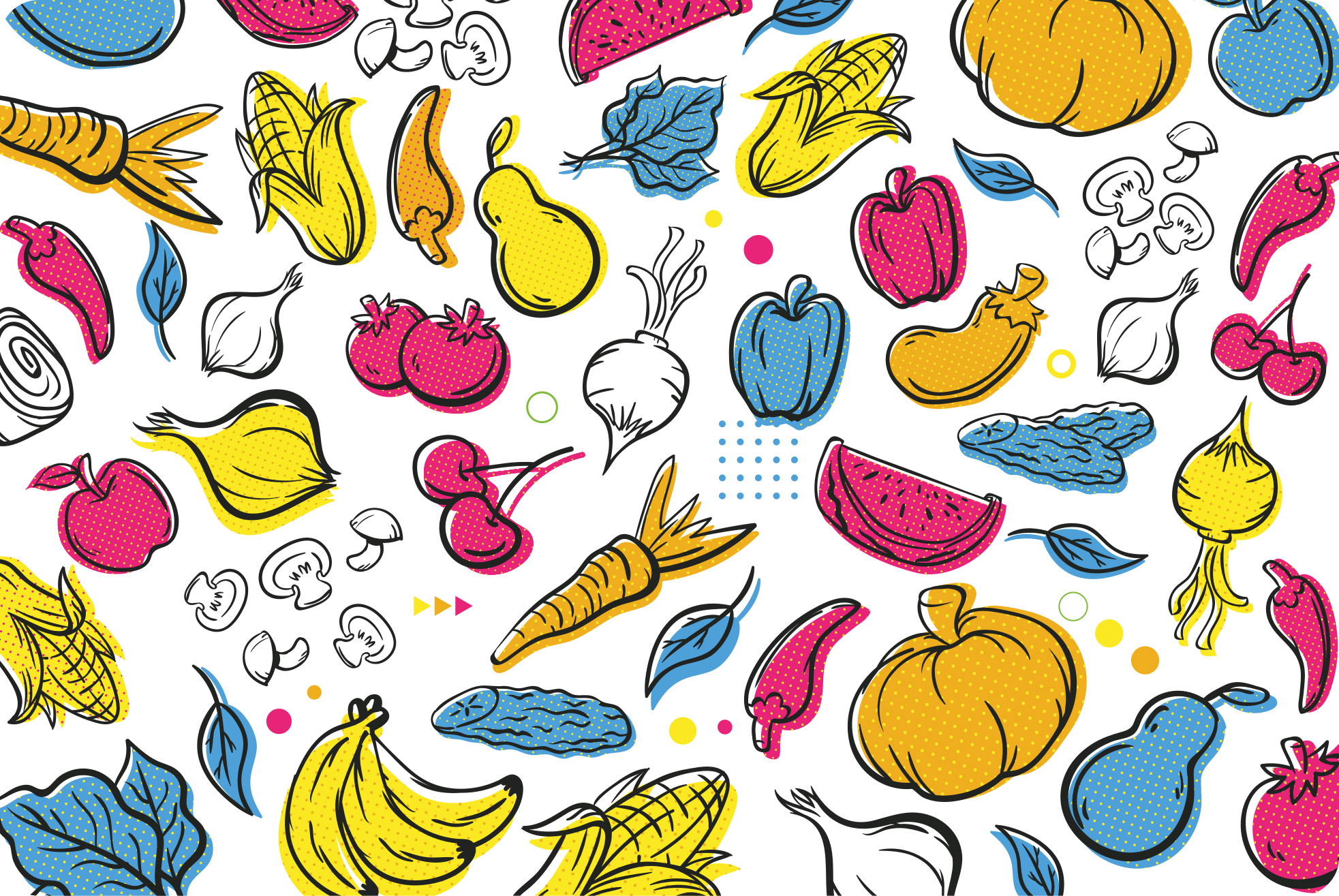 Levendige fruitillustratie vinyl tapijt keuken - TenStickers