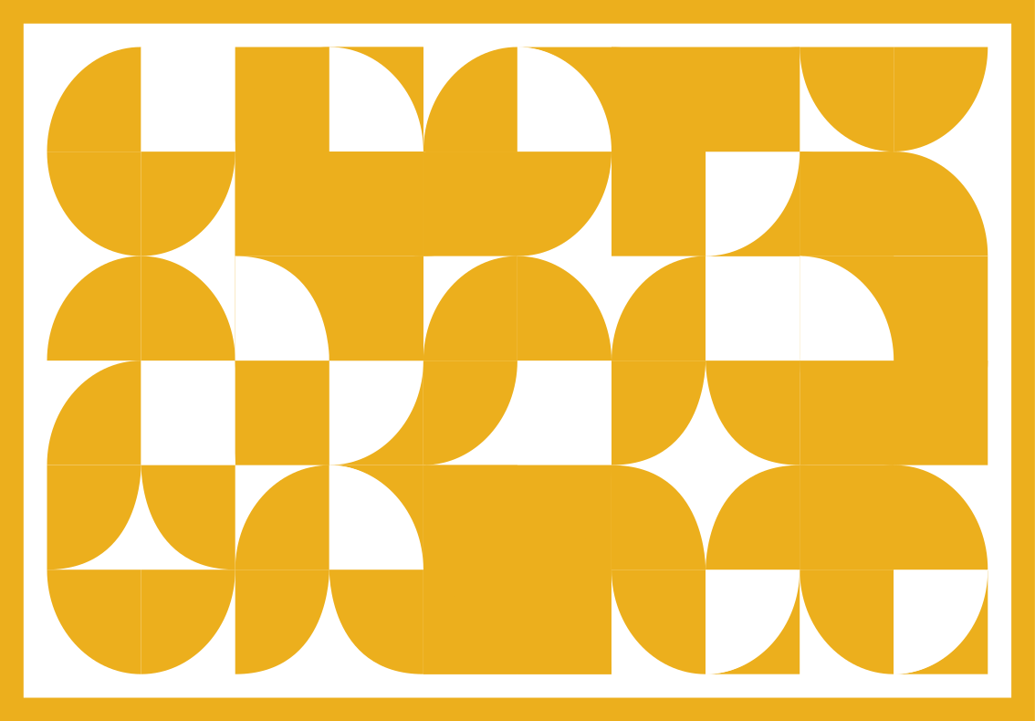 Opvallende gele vormen vinyl tapijt geometrisch - TenStickers