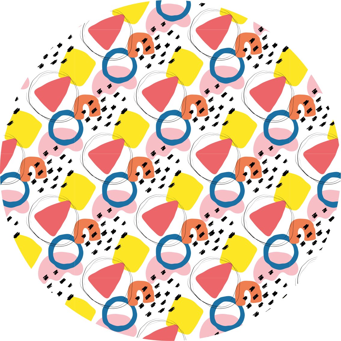 Levendige vormarrangementen vinyl tapijt minimalistisch - TenStickers