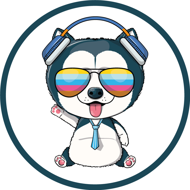 Cool hondenkarakter vinyl tapijt kind - TenStickers