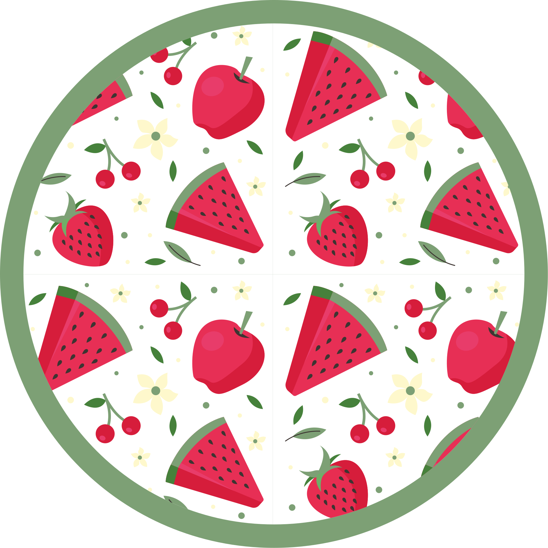 Fruit bloemenpatroon vinyl tapijt keuken - TenStickers