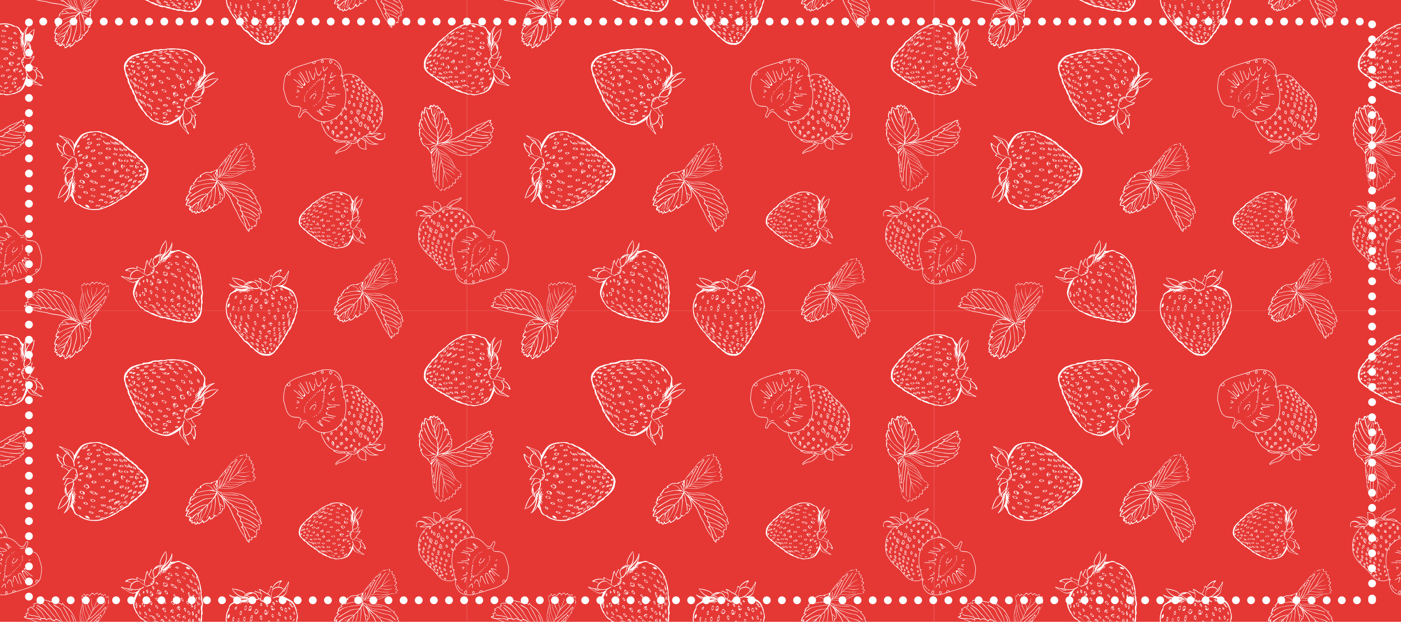 Helder aardbeienpatroon vinyl tapijt keuken - TenStickers