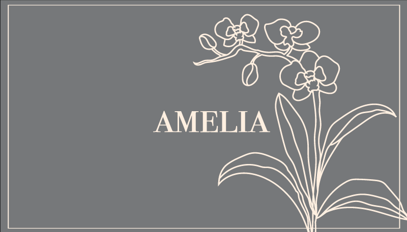 Elegante bloemen gepersonaliseerd vinyl tapijt met naam - TenStickers