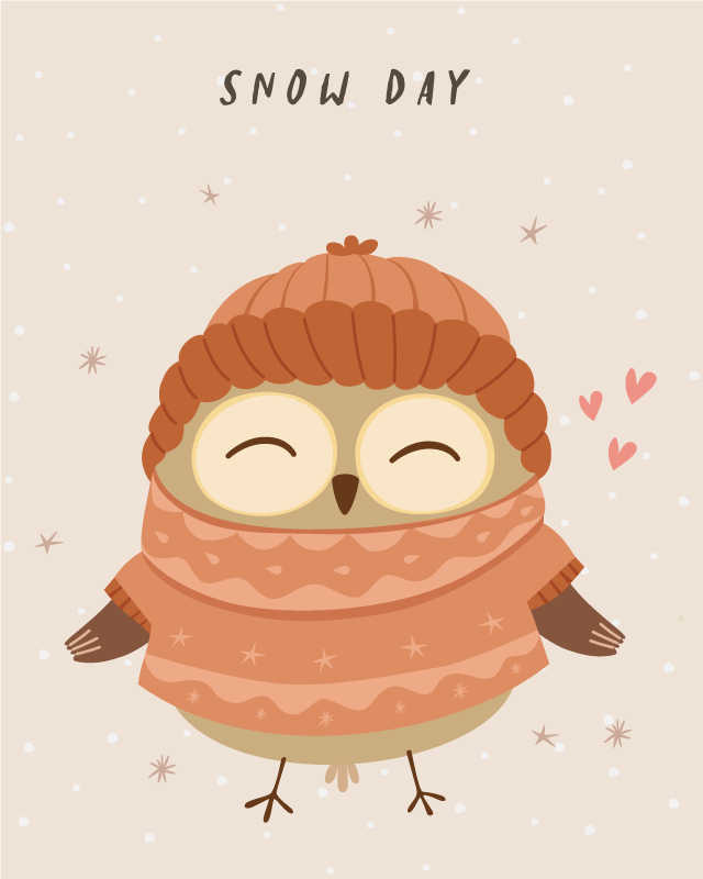 Sneeuwuil charme vinyl tapijt baby - TenStickers