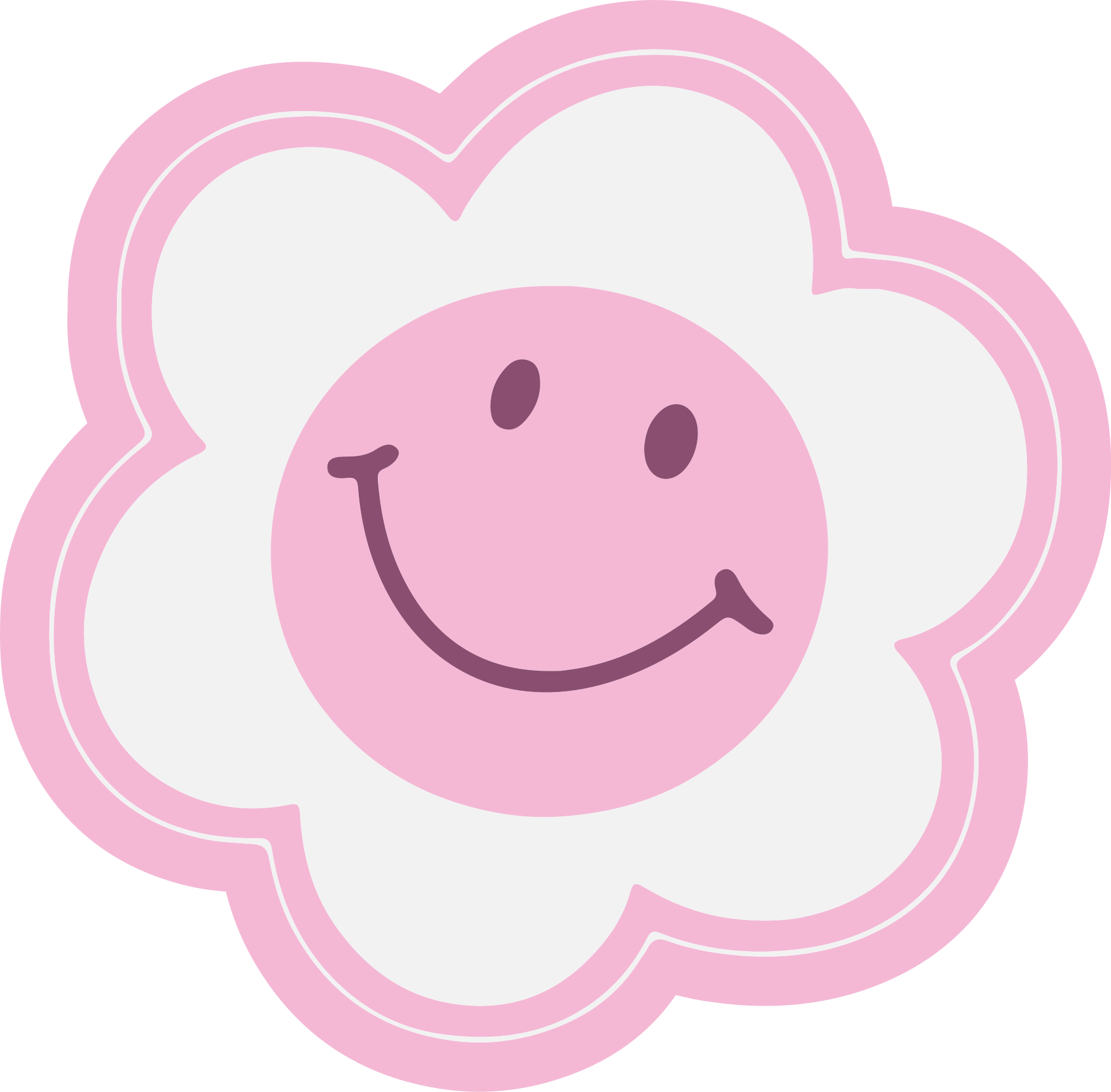 Smiley bloemen embleem vinyl tapijt tiener - TenStickers