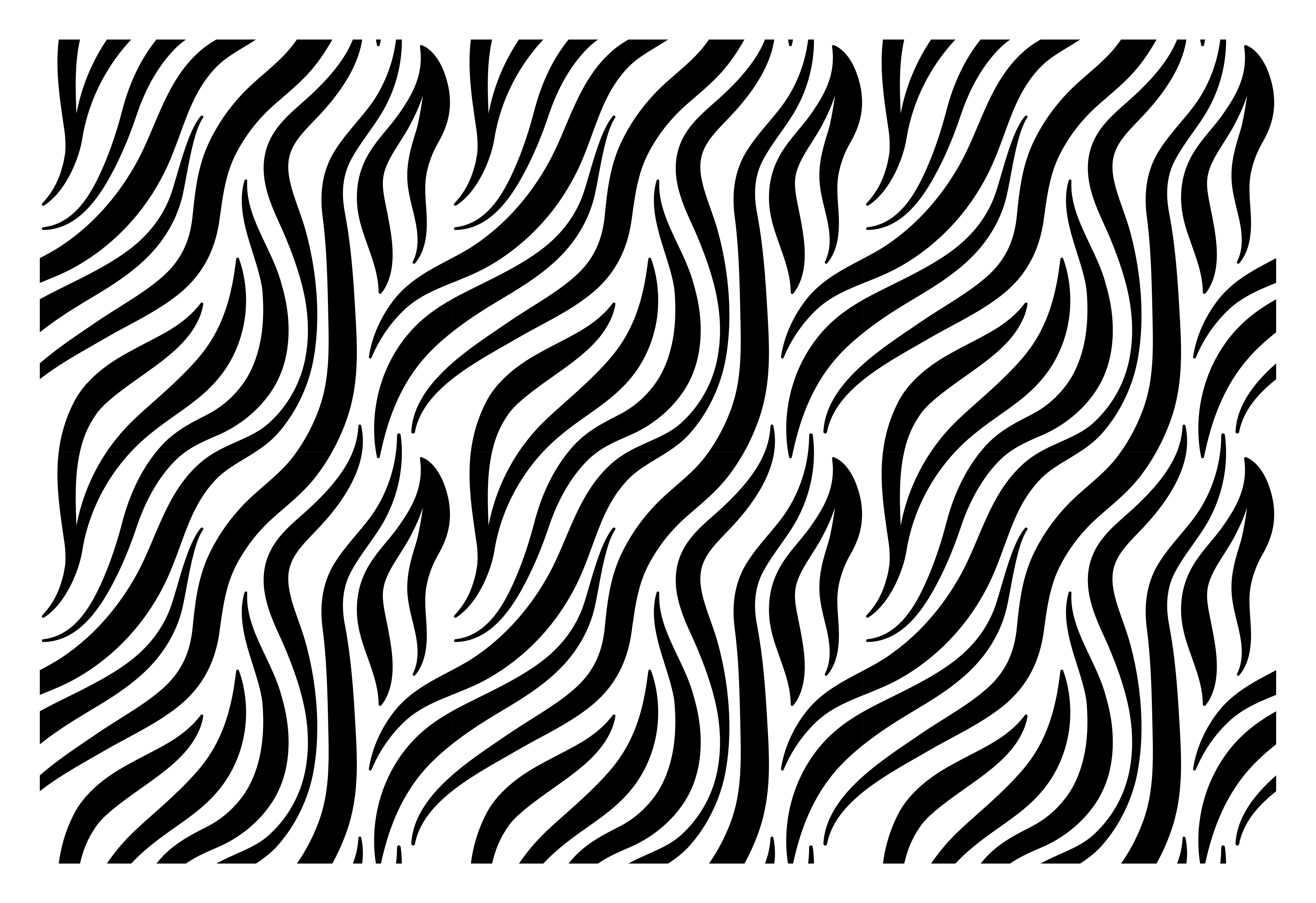 Golvende zwarte lijnen vinyl vloerkleed dierenprint - TenStickers