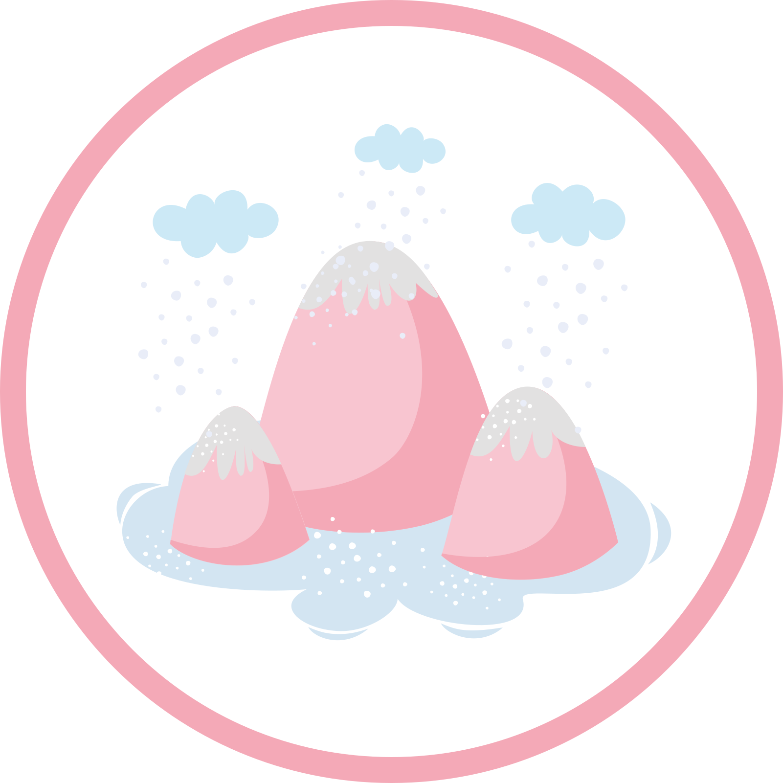 Besneeuwde bergscène vinyl tapijt kind - TenStickers
