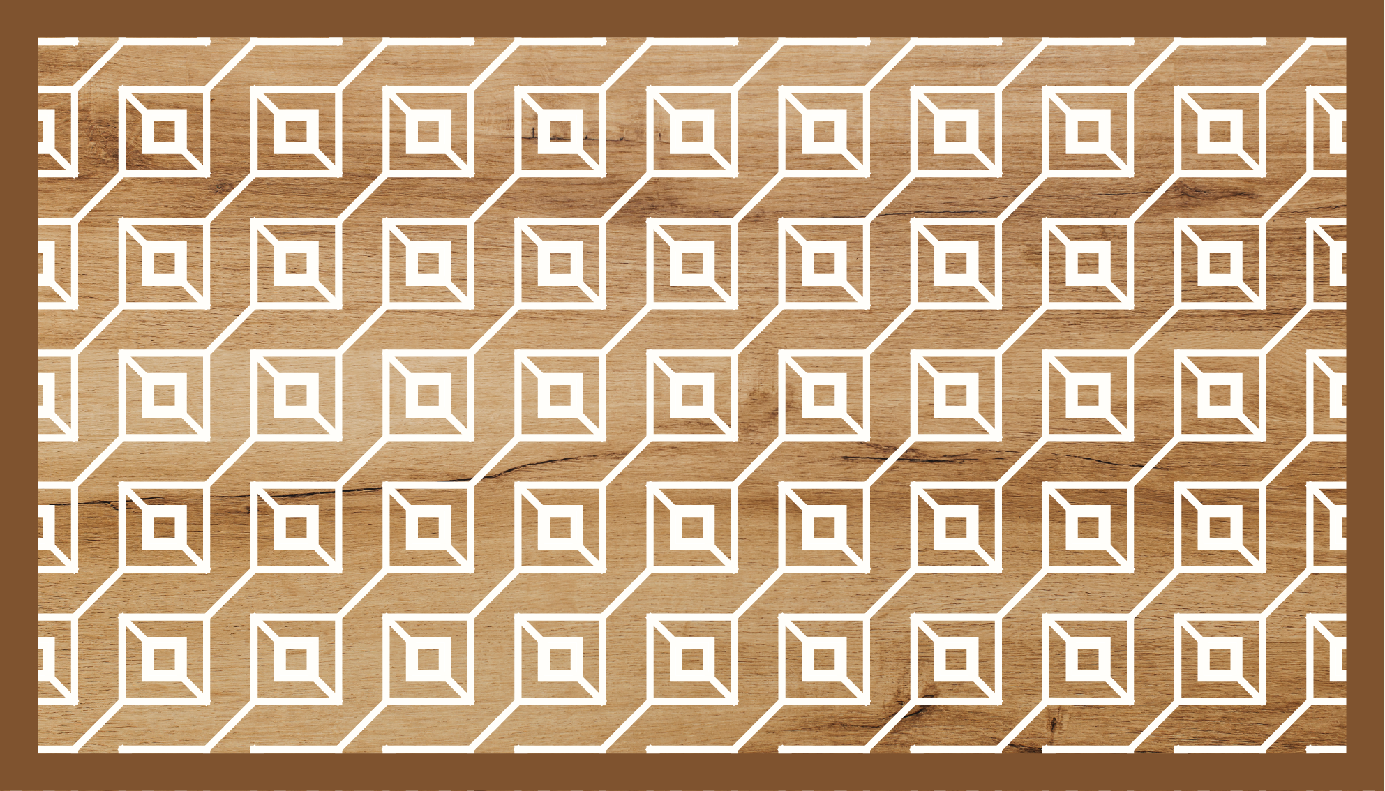 Geometrische motieven vinyl tapijt houtstructuur - TenStickers