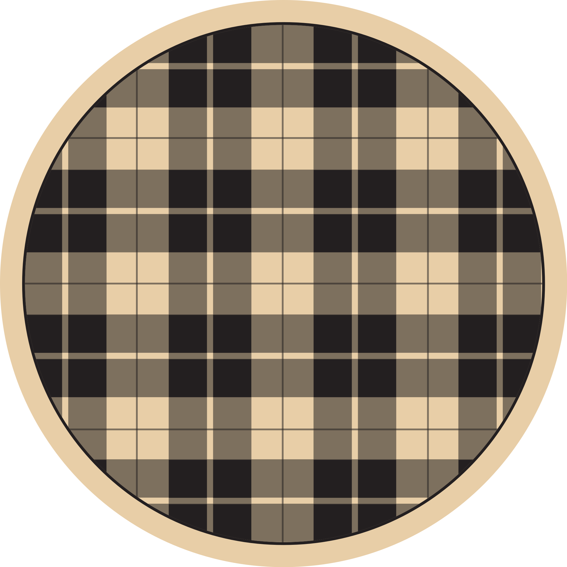 Plaidconfiguratie vinyl tapijt rond - TenStickers