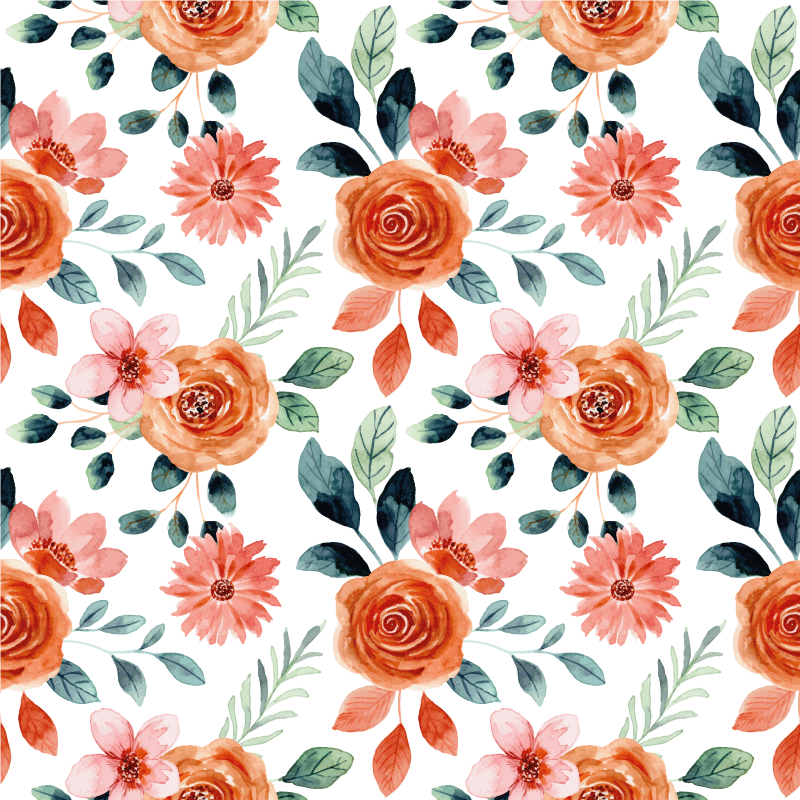Vinyl tapijt bloemen en planten bloeiende vreugde - TenStickers