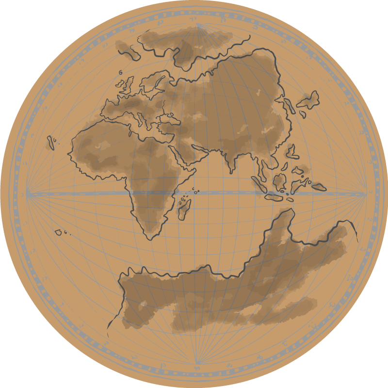 Globale kaartcontour vinyl tapijt wereldkaart - TenStickers