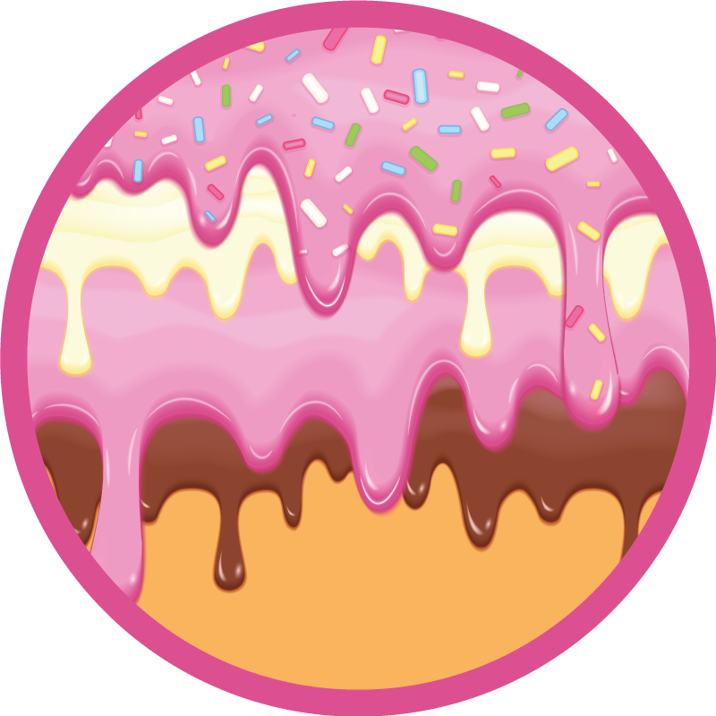Zoete traktatie genot vinyl tapijt rond - TenStickers