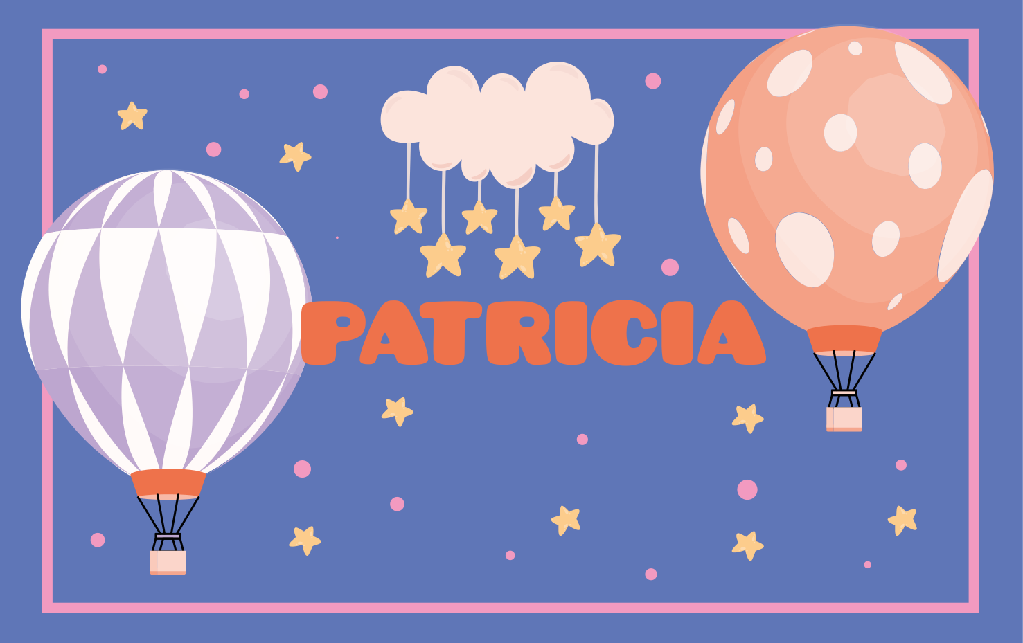 Vinyl tapijt met naam ballonvaart avonturen - TenStickers