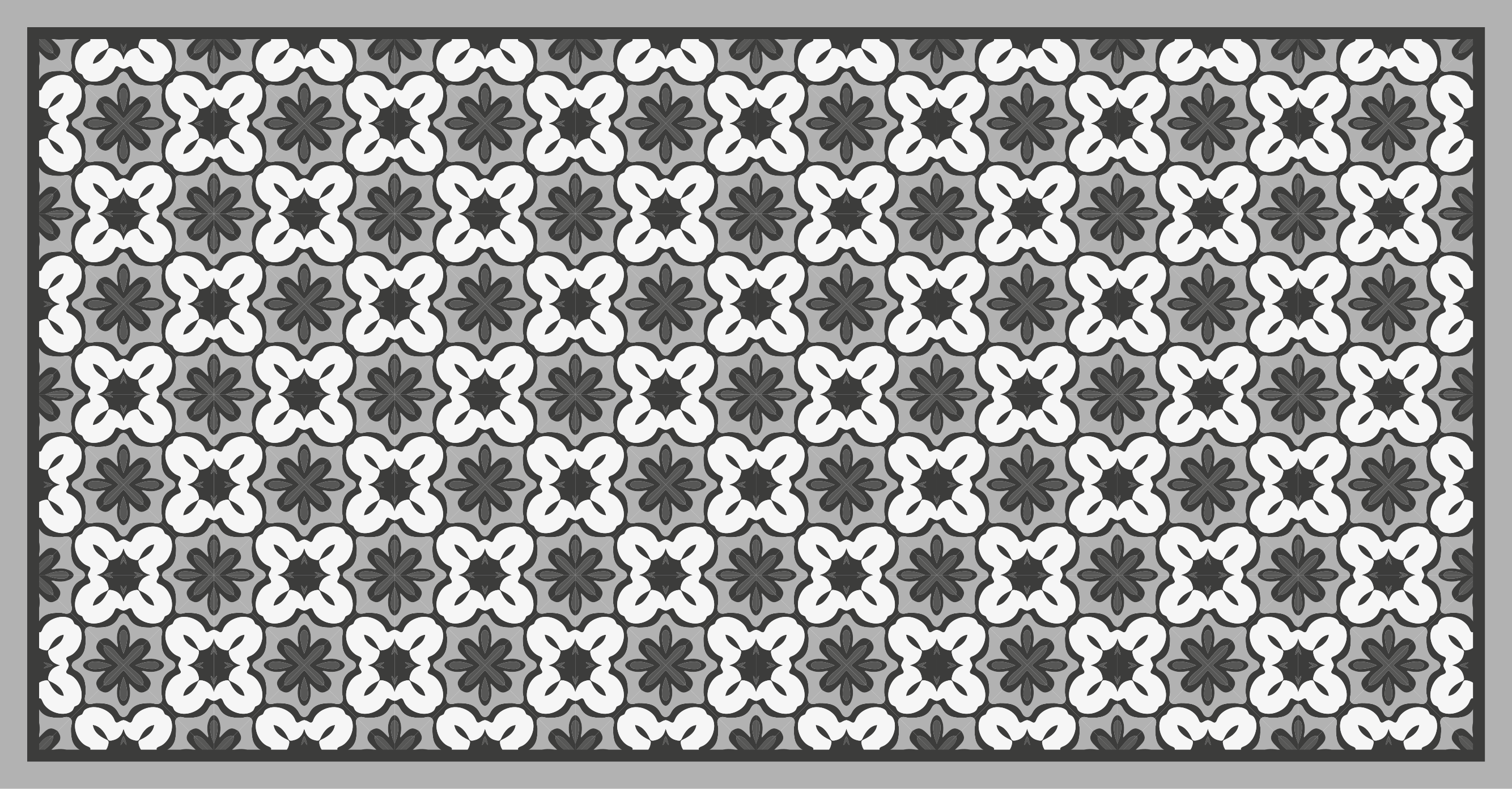 Klassiek bloemenpatroon vinyl tapijt mozaïek - TenStickers