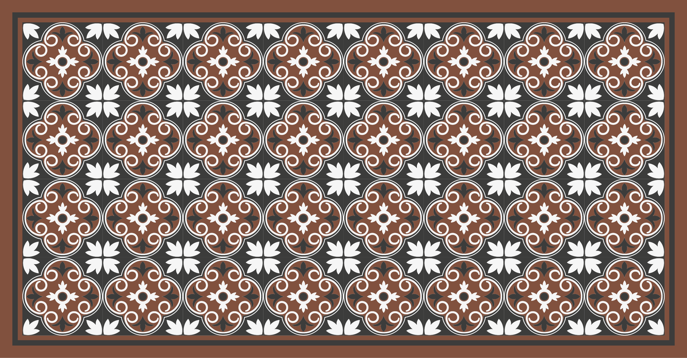 Complex bloemstuk vinyl tapijt mozaïek - TenStickers