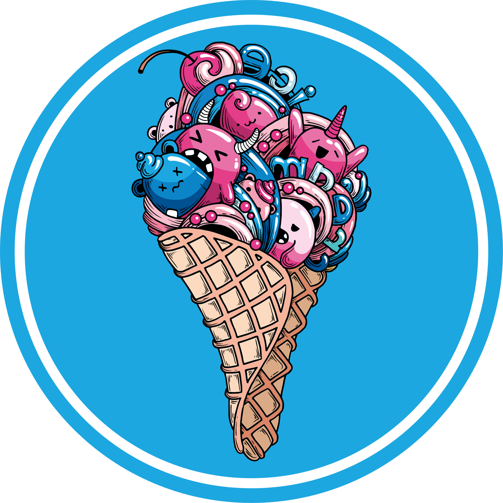 Ijsverrukking vinyl tapijt rond - TenStickers