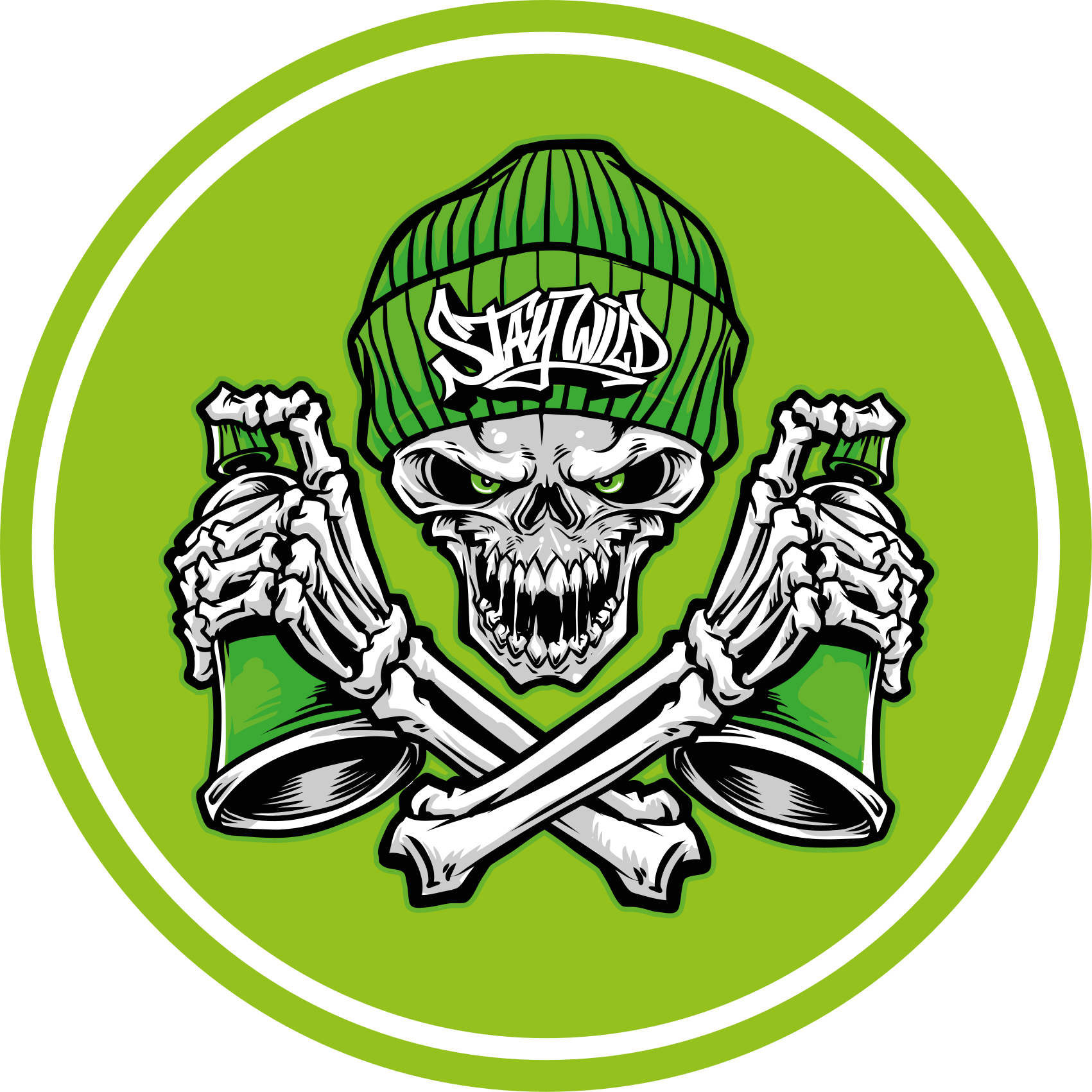 Schedel en drankjes vinyl tapijt rond - TenStickers