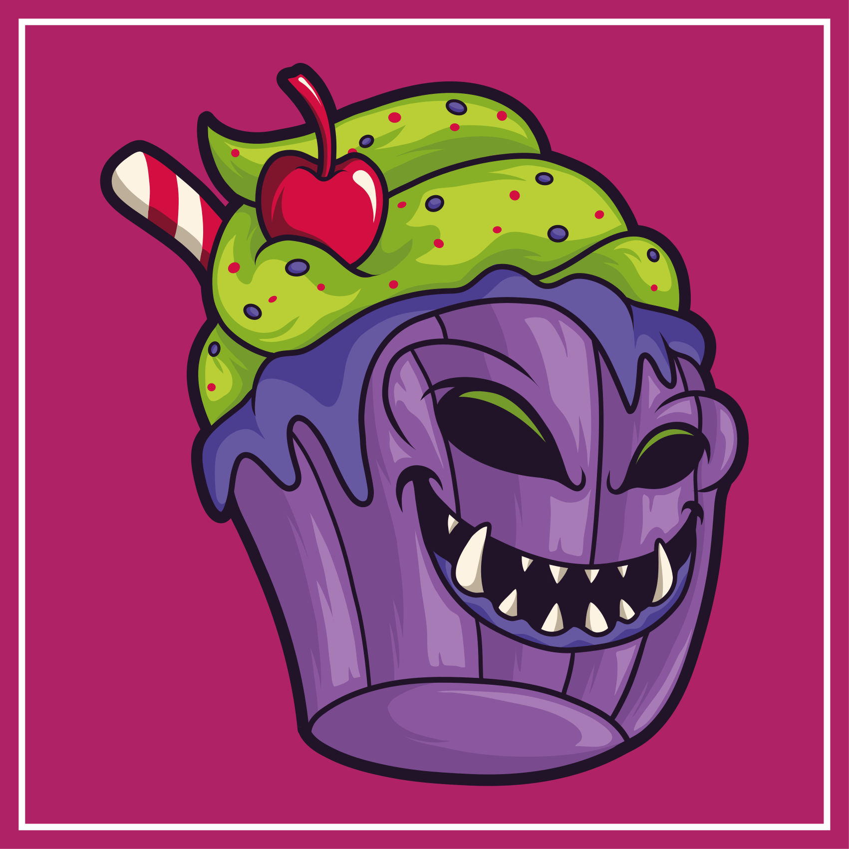 Vraatzuchtig cupcakemonster vinyl tapijt tiener - TenStickers