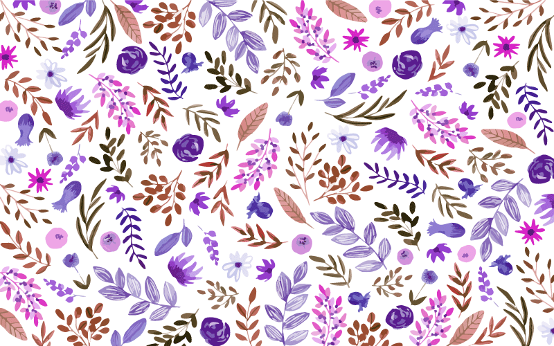 Natuurpatroon vinyl tapijt bloemen en planten - TenStickers