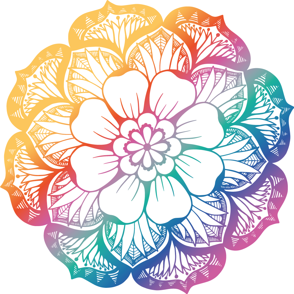 Kleurrijk bloemenmotief vinyl tapijt mandala - TenStickers