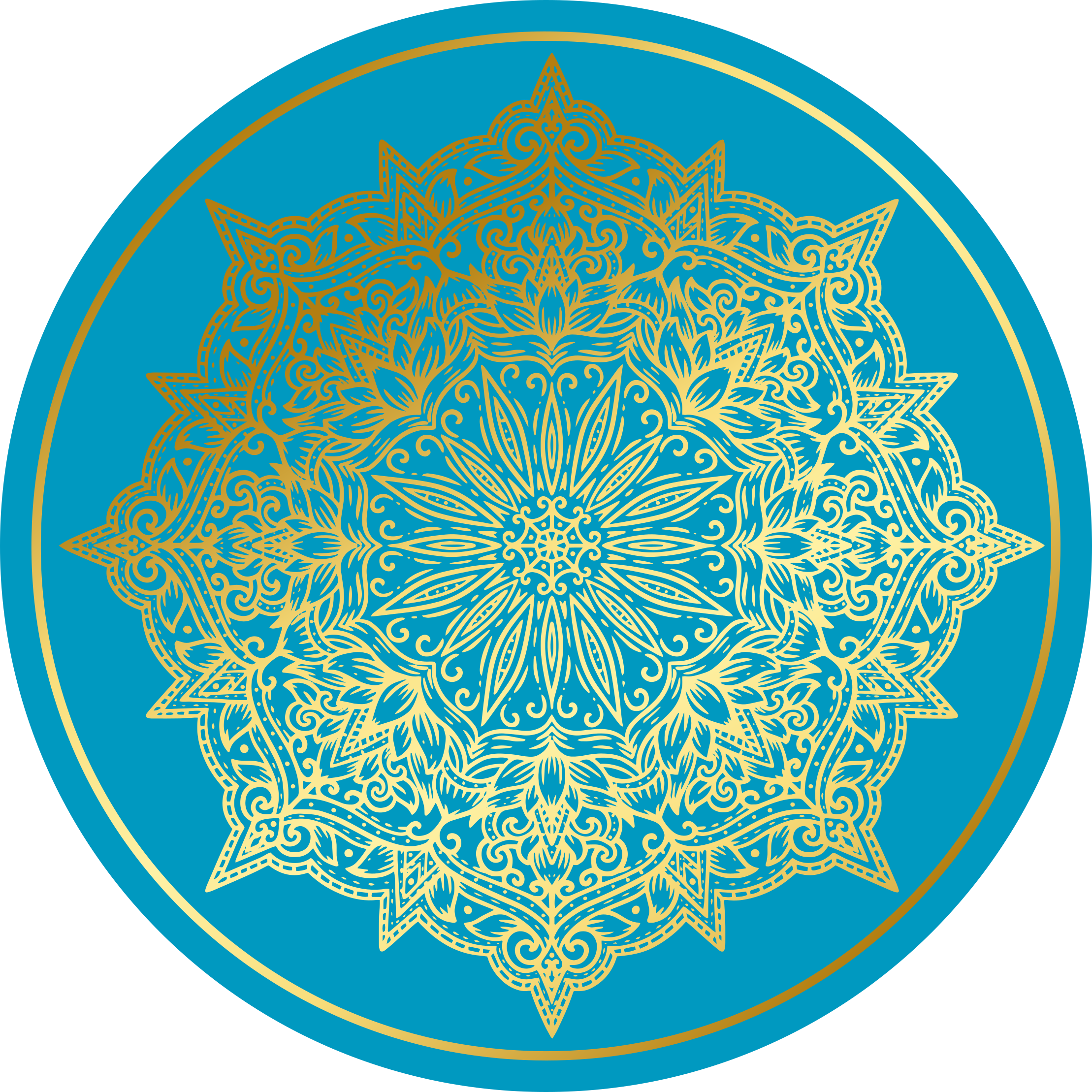 Complexe mandala-kunstwerken vinyl tapijt rond - TenStickers