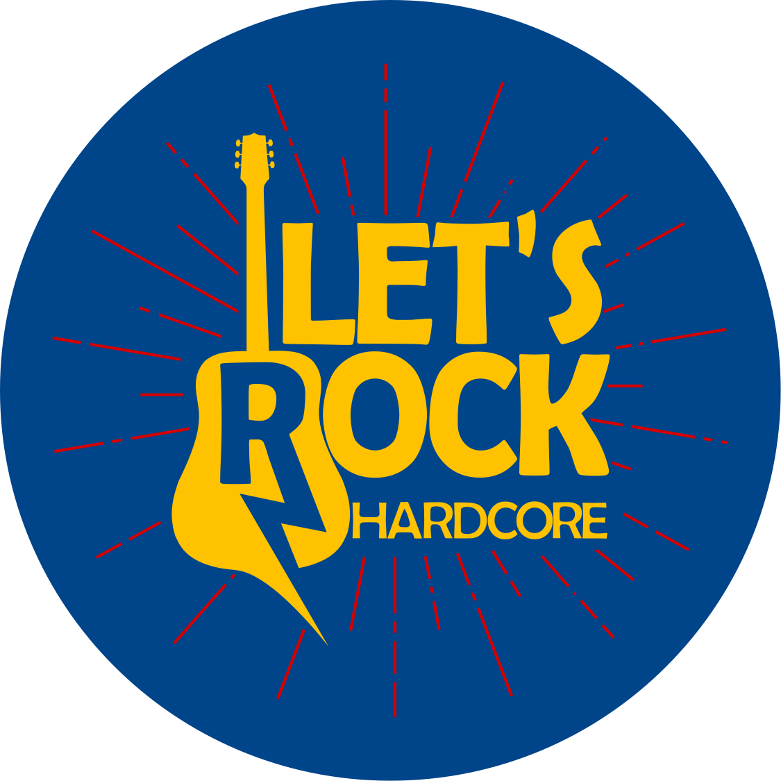 Elektrische gitaar eerbetoon vinyl tapijt rond - TenStickers