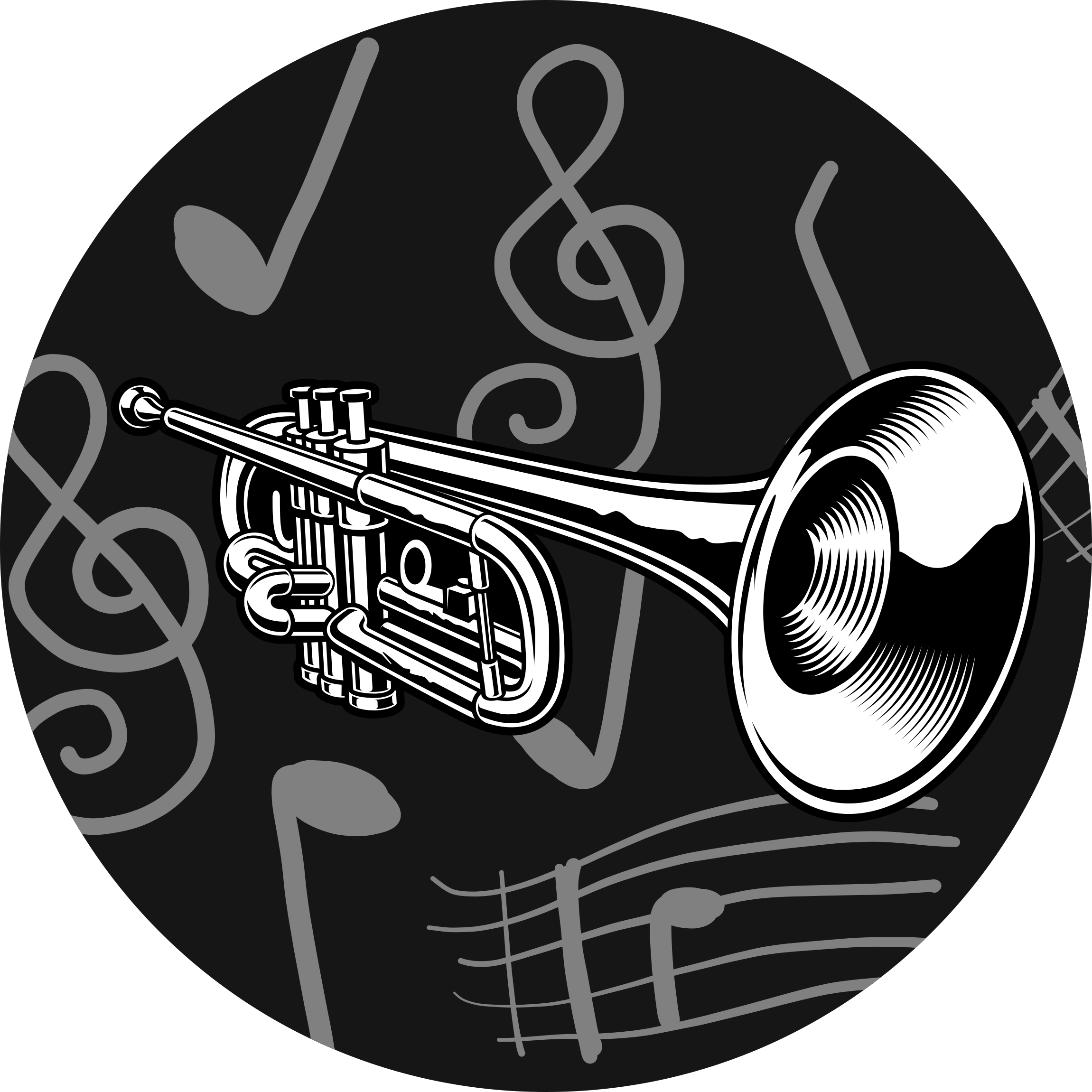Muziekinstrument thema vinyl tapijt rond - TenStickers