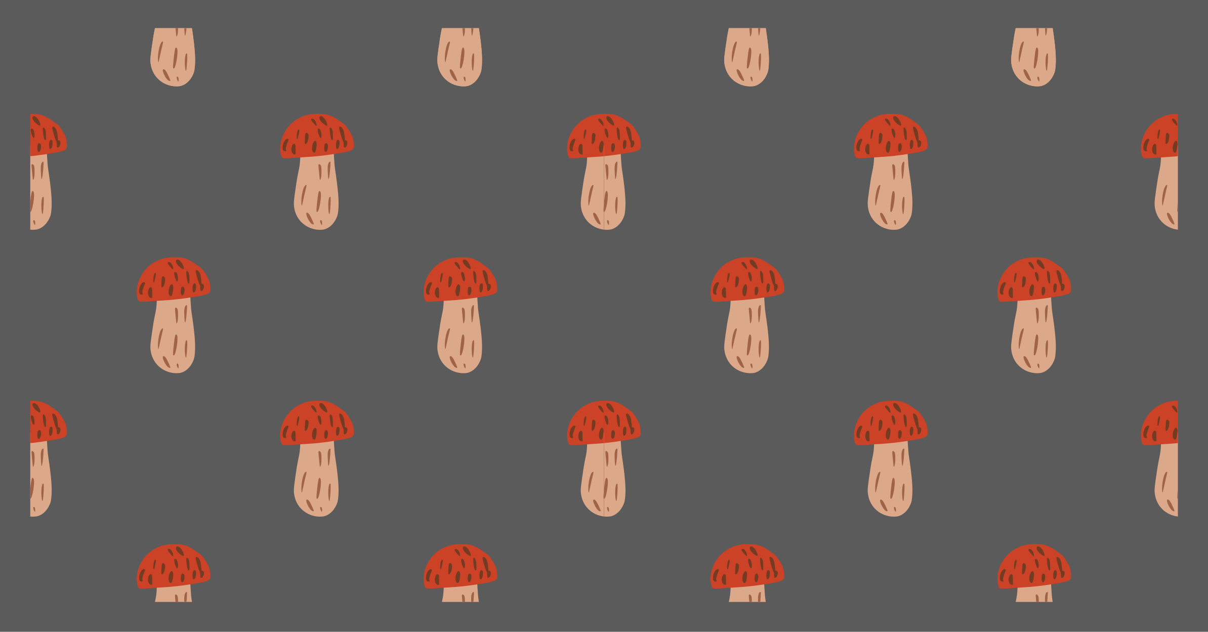 Vinyl tapijt natuur speelse paddenstoelen patroon - TenStickers