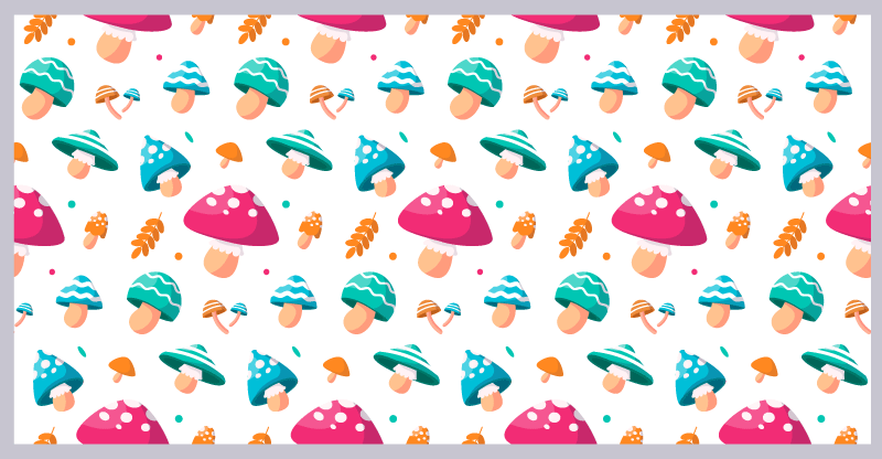 Kleurrijke paddenstoelpatronen vinyl tapijt baby - TenStickers