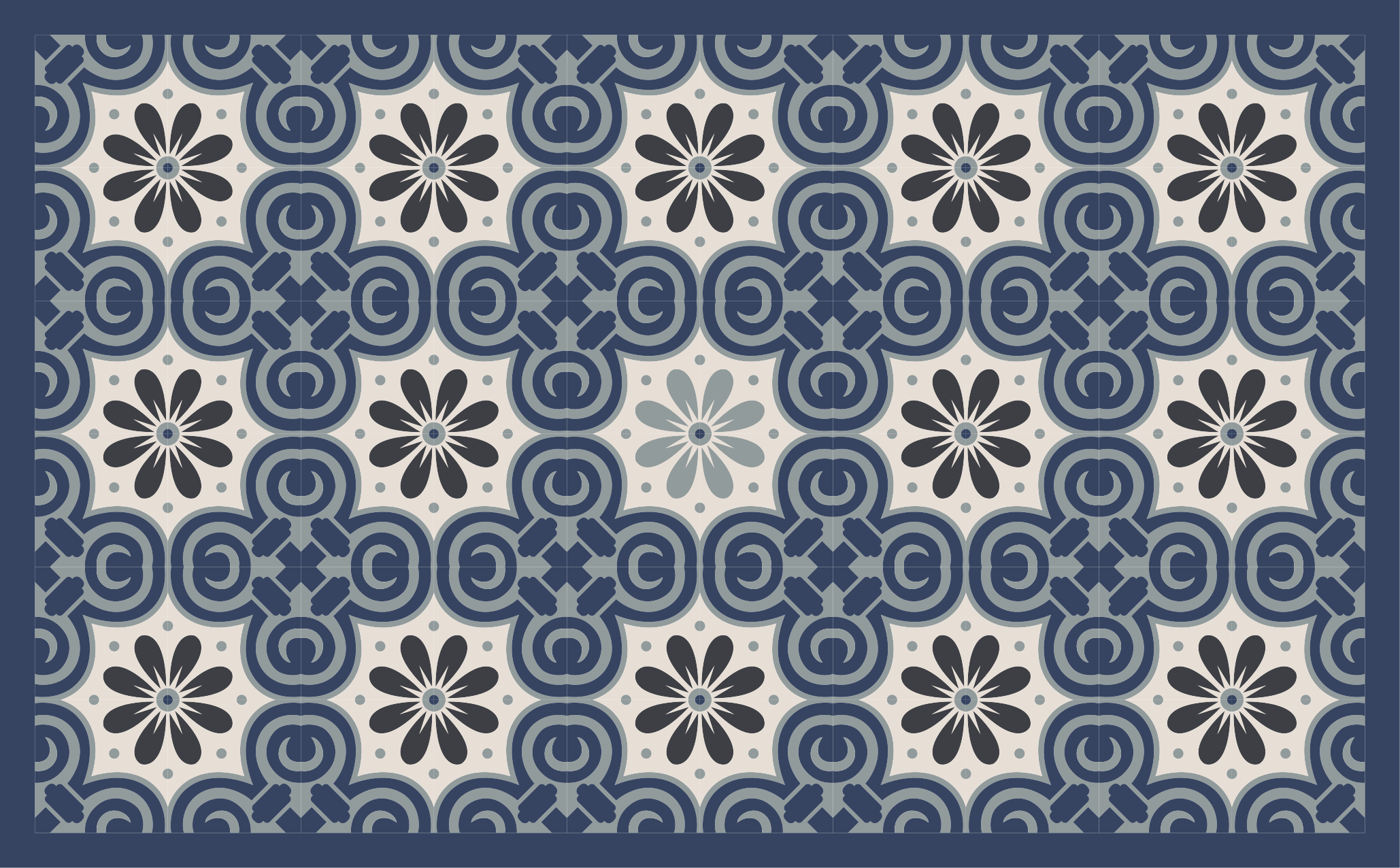 Elegante bloemencompositie vinyl tapijt tegels - TenStickers