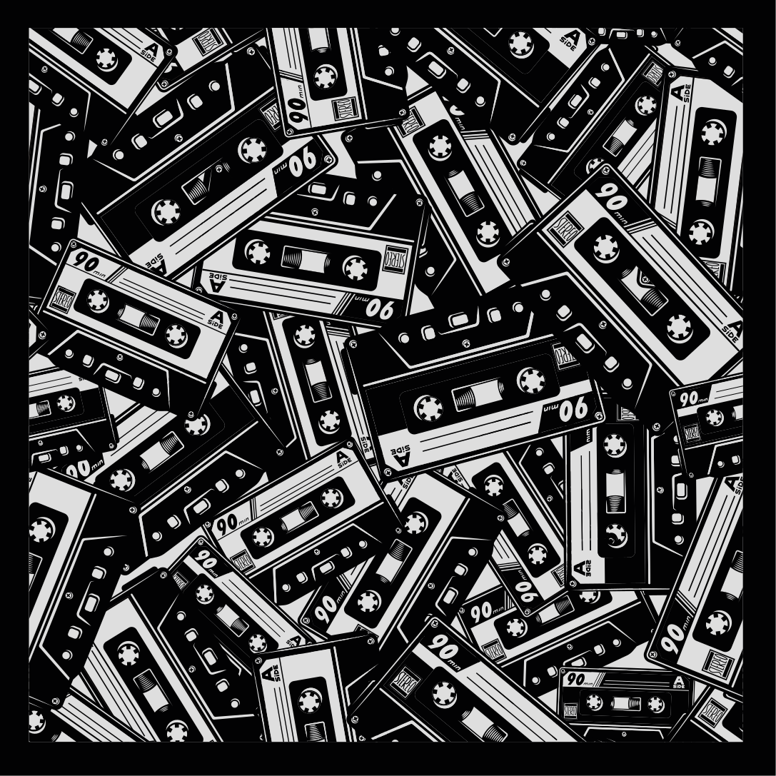 Cassettebandmotief vinyl tapijt tiener - TenStickers