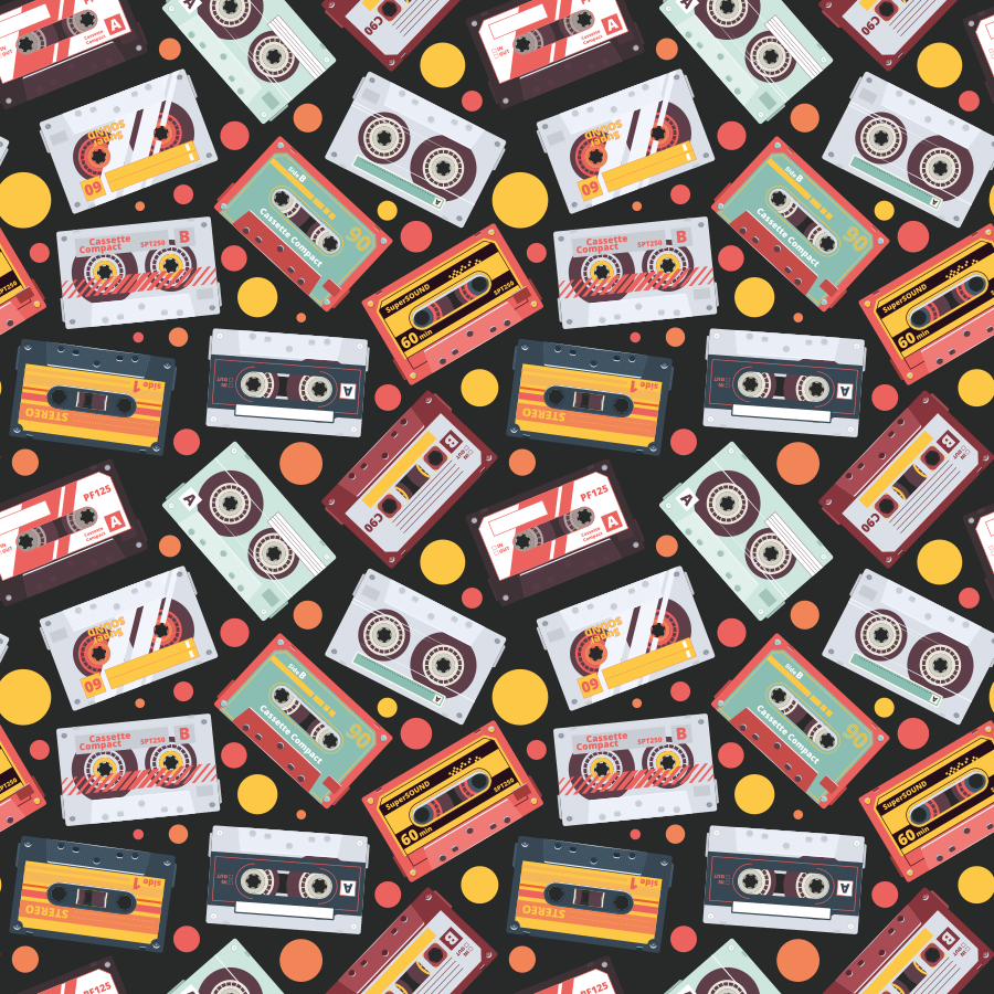 Vinyl tapijt textuur retro cassette stijl - TenStickers