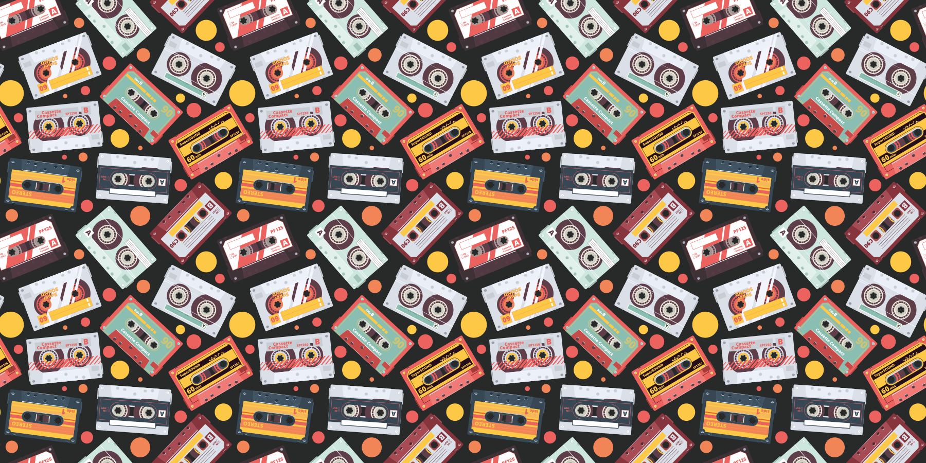 Vinyl tapijt meer kinderen vintage audio cassettes - TenStickers