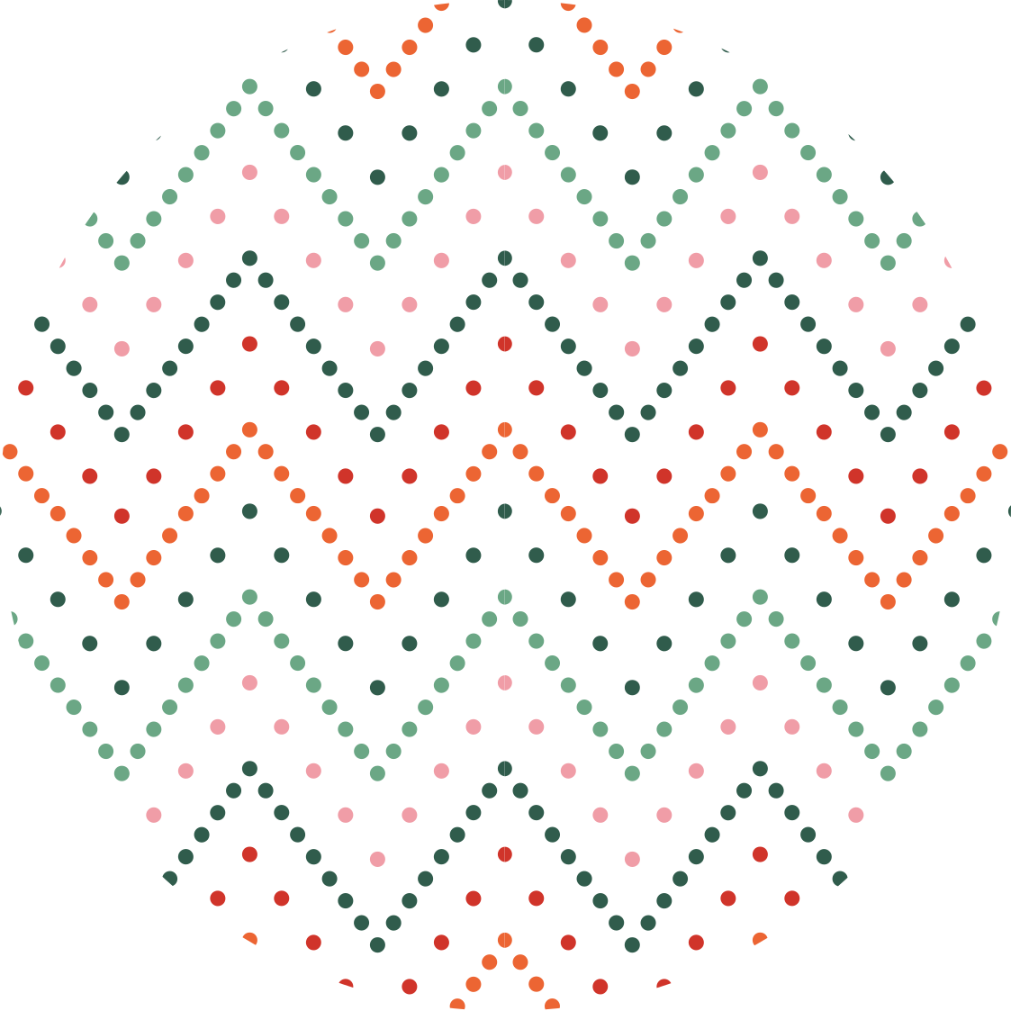 Vinyl tapijt minimalistisch chevron kleurrijke stippen - TenStickers