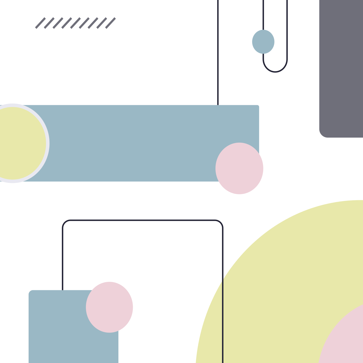 Vinyl tapijt minimalistisch abstract pastel vormen - TenStickers