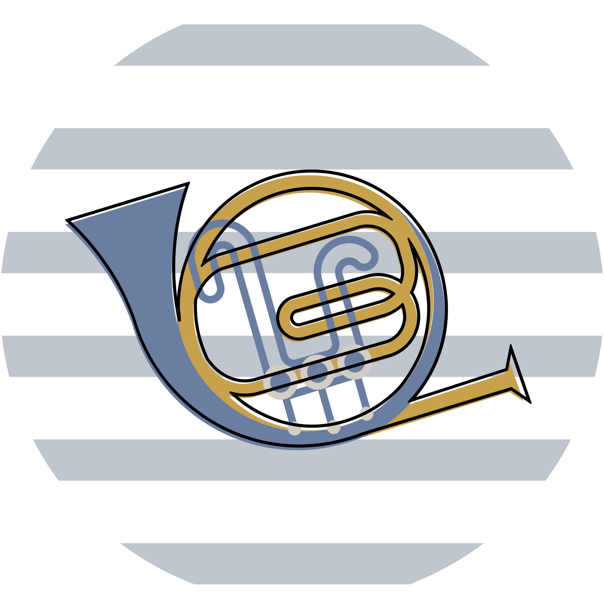 Muziekhoorn ontwerp vinyl tapijt rond - TenStickers