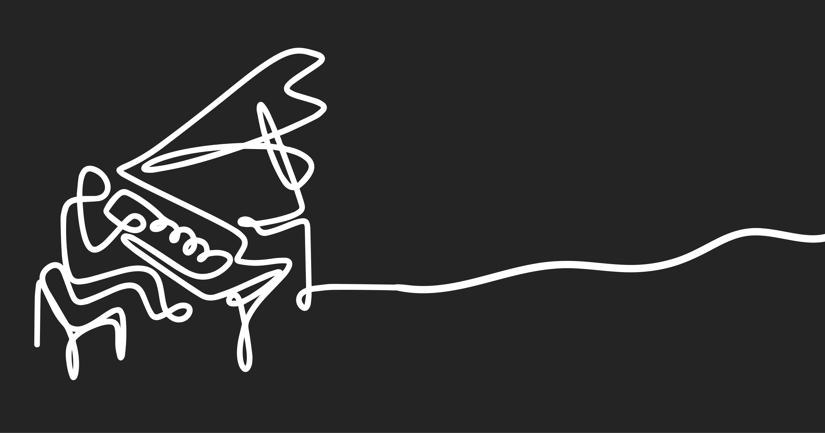 Vinyl tapijt modern piano lijntekening - TenStickers