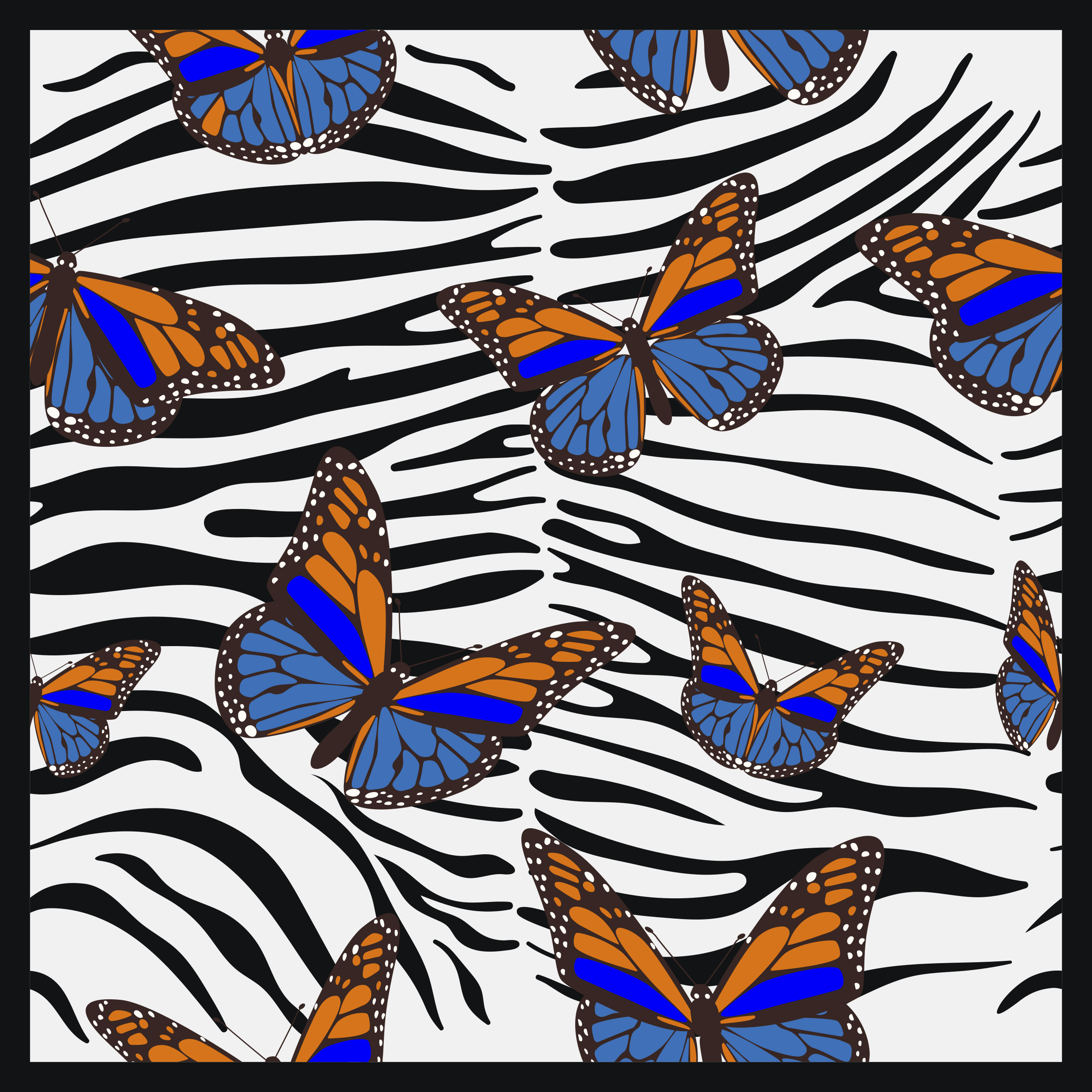 Vlinder zebra patroon vinyl vloerkleed dierenprint - TenStickers