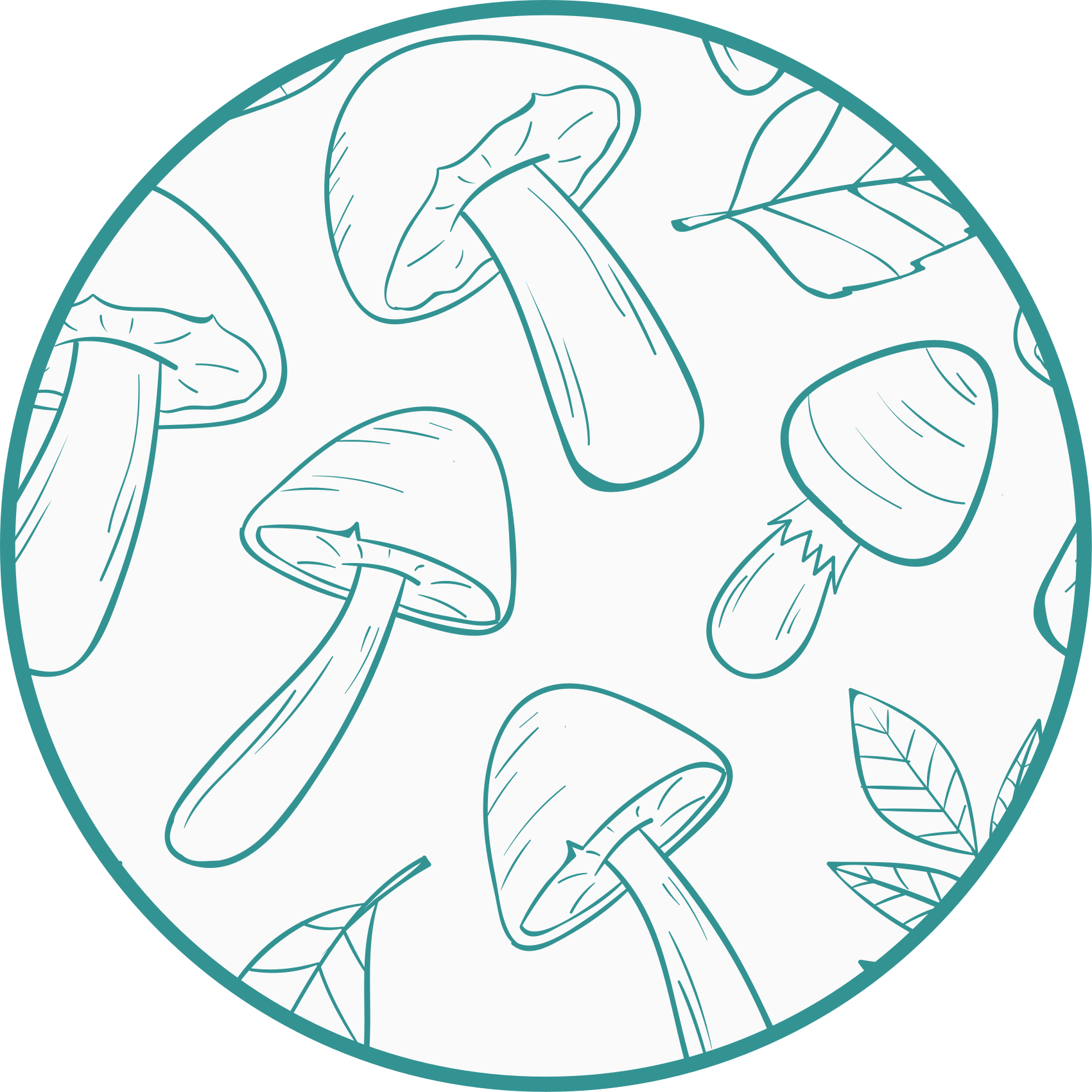 Paddenstoelbladmotief vinyl tapijt natuur - TenStickers