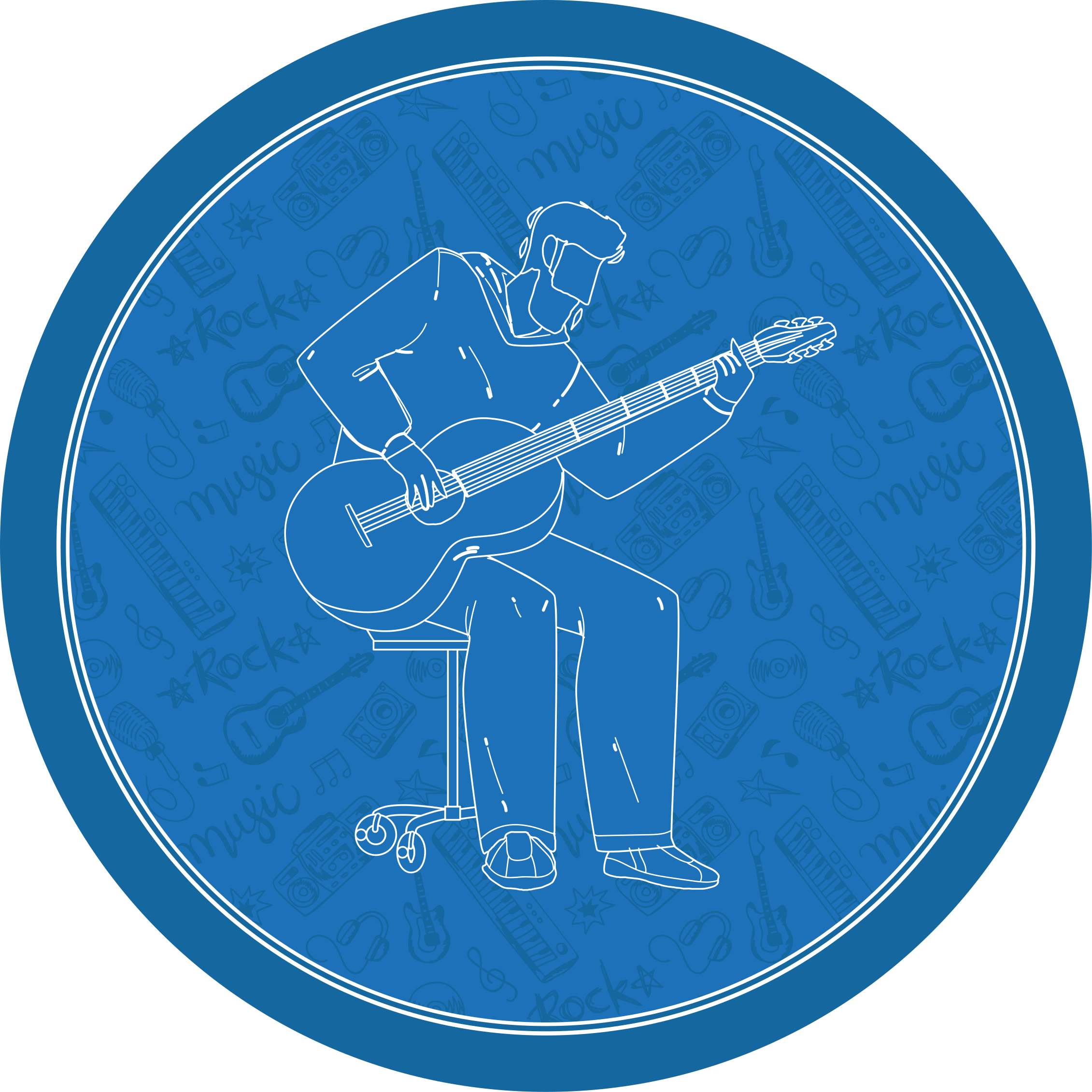 Muzikale vibes vinyl tapijt textuur - TenStickers