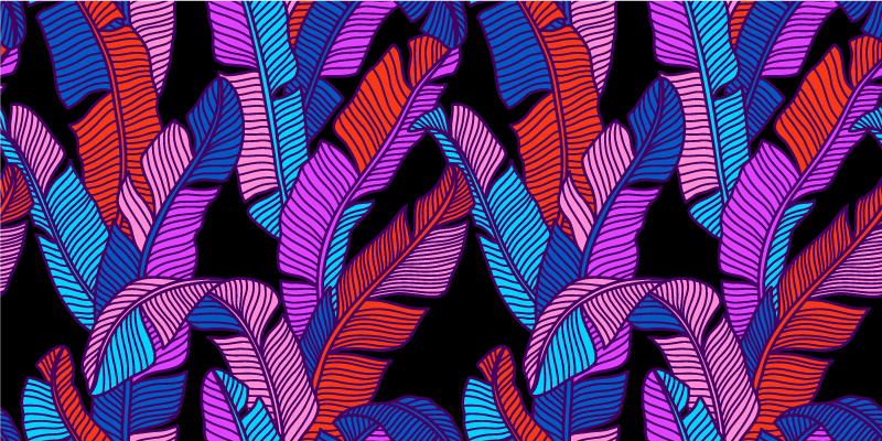 Vinyl tapijt natuur kleurrijke tropische bladeren - TenStickers