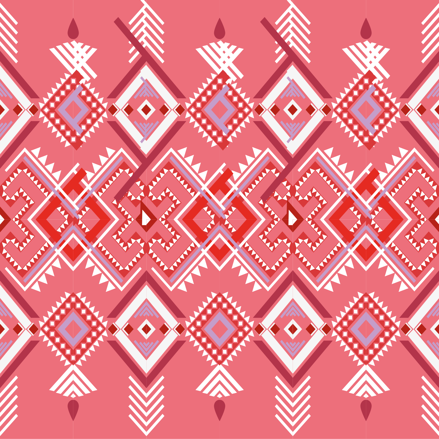 Tribale patroonmozaïek vinyl tapijt etnisch - TenStickers