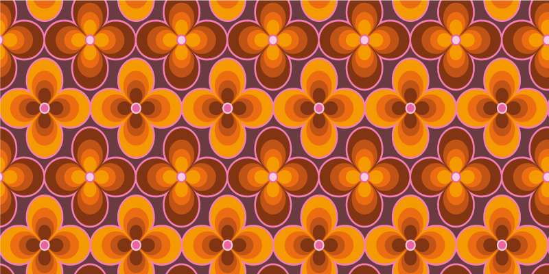 Retro bloemenpatroon vinyl tapijt antiek - TenStickers
