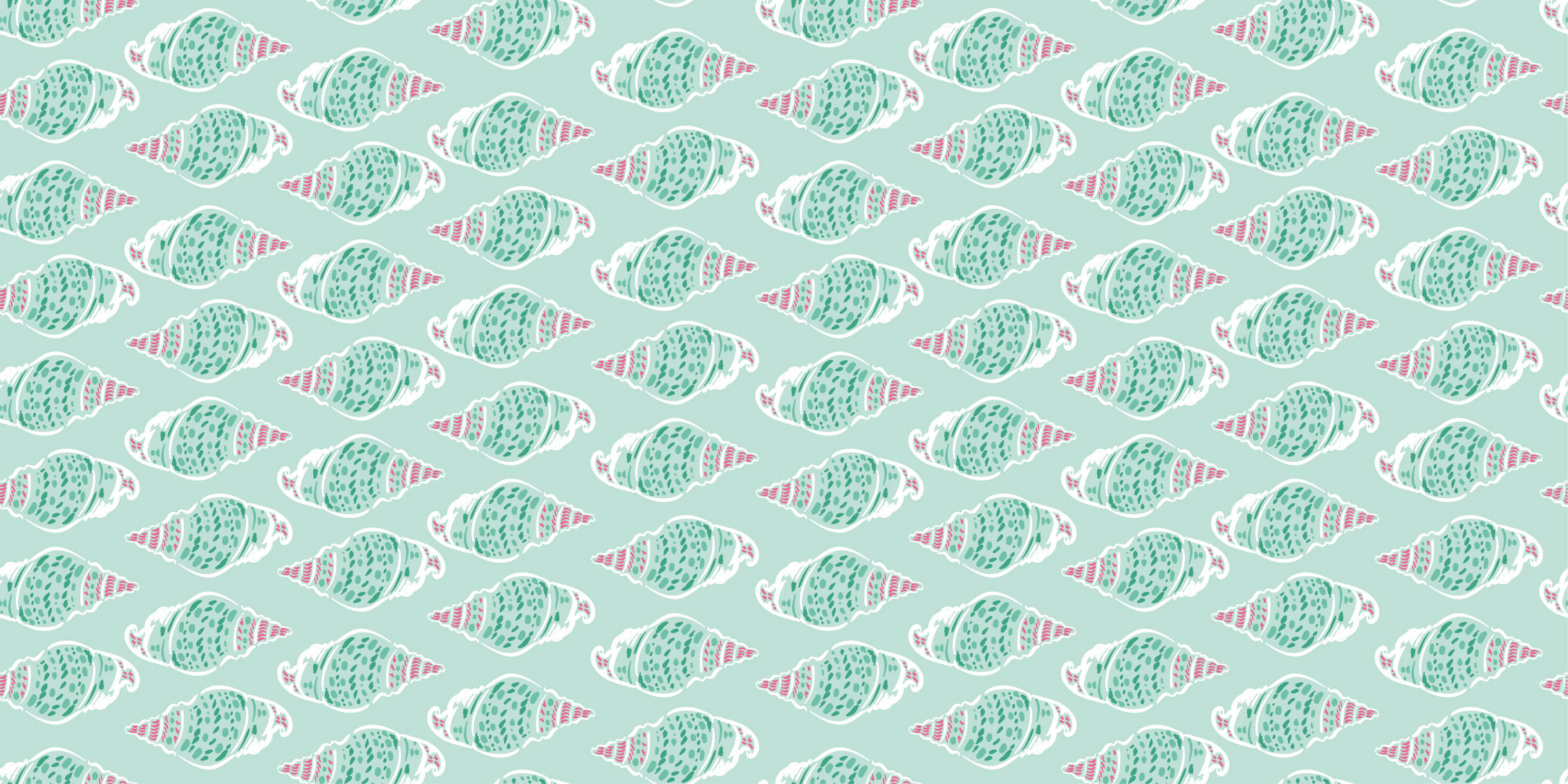 Groen schelpenconcept vinyl tapijt badkamer - TenStickers