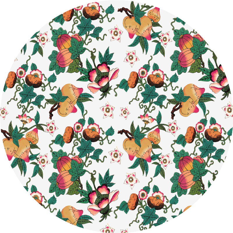 Vinyl tapijt bloemen en planten botanisch bloemontwerp - TenStickers