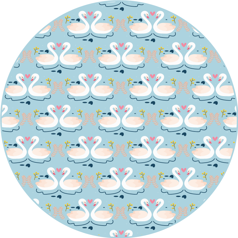 Charmant zwanenpatroon dieren vinyl tapijt - TenStickers