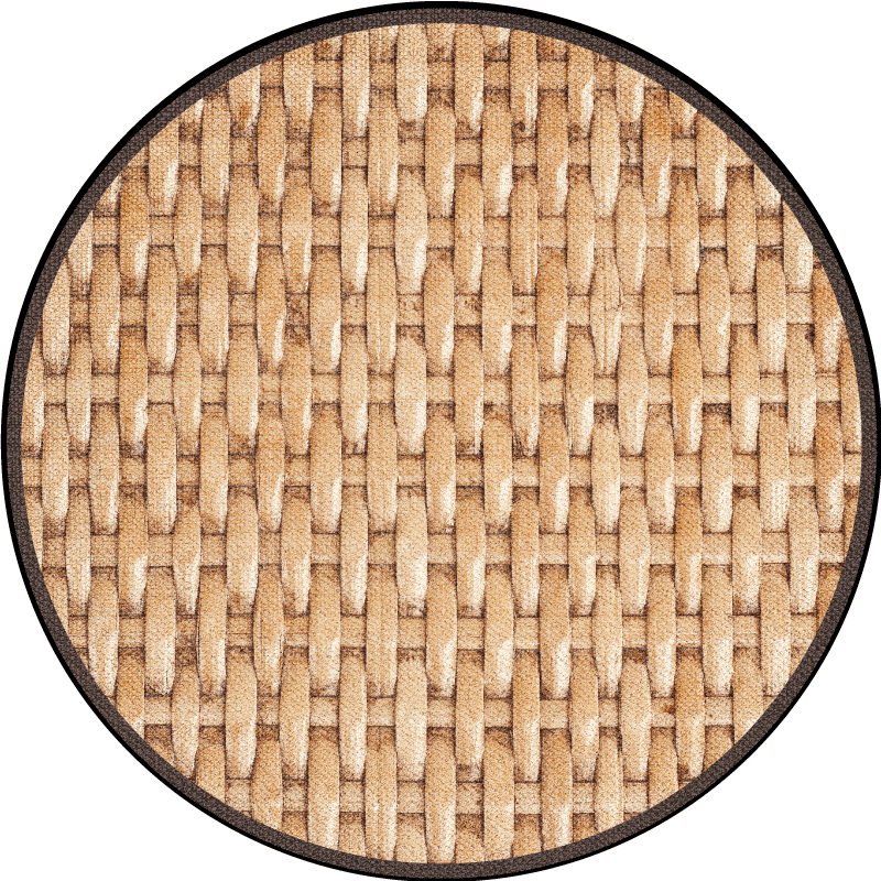 Geweven natuurlijke tinten vinyl tapijt rond - TenStickers