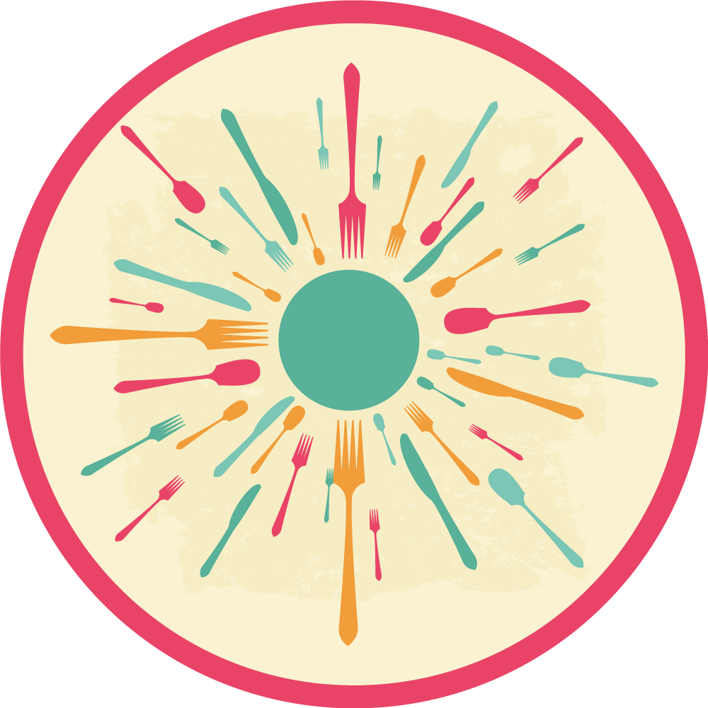 Kleurrijk bestek barstte los vinyl tapijt keuken - TenStickers